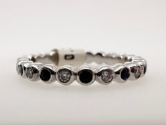 Sapphire Diamond wedding band eternity diamond ring 14KT ring