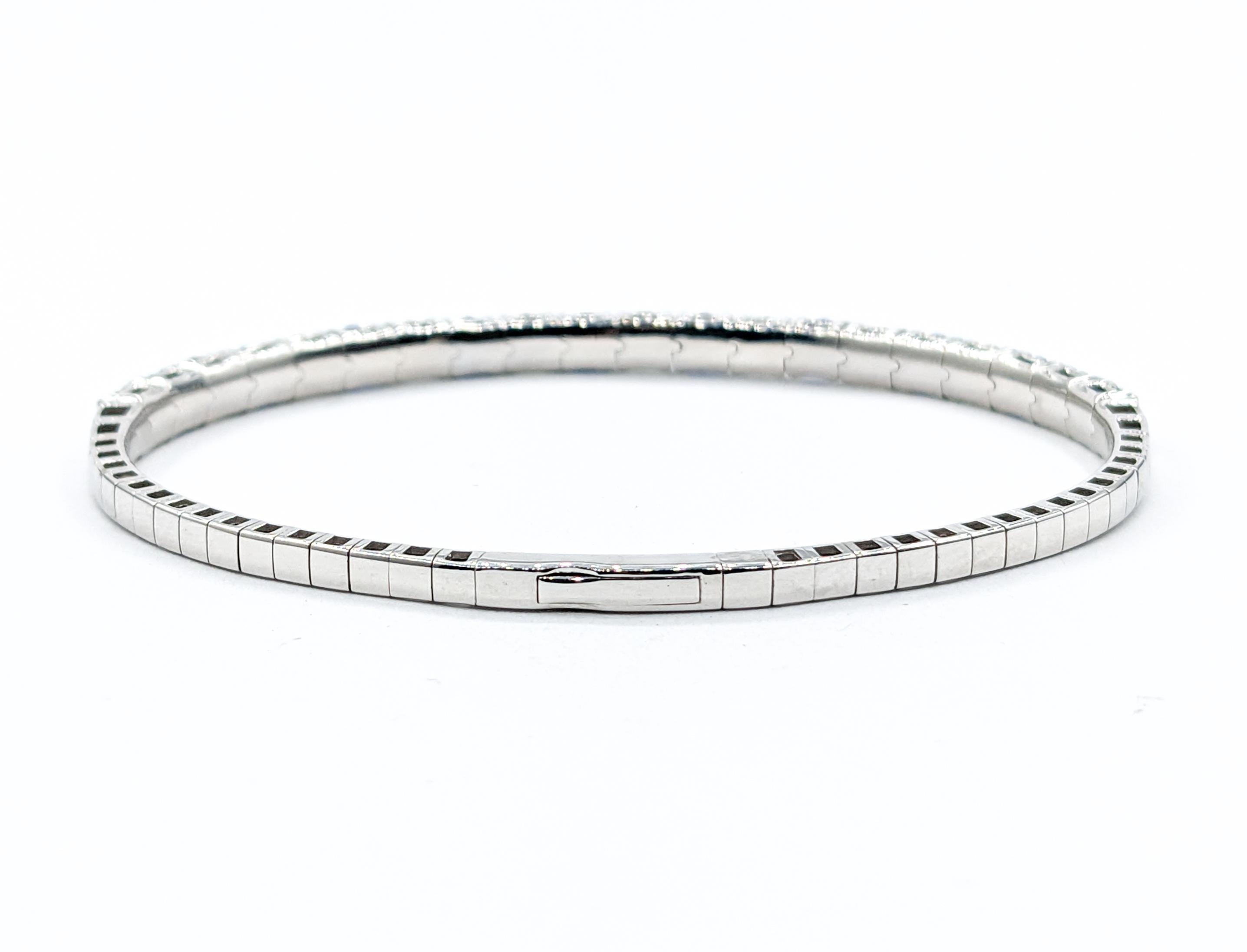 Sapphire & Diamond White Gold Bangle Bracelet In Excellent Condition For Sale In Bloomington, MN