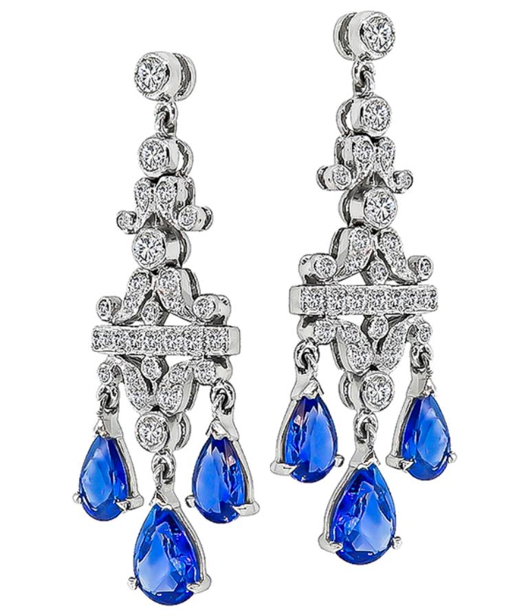 sapphire chandelier earrings