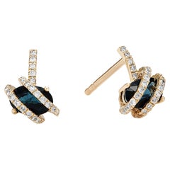 Sapphire Diamond Wrap Studs