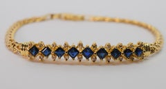 Sapphire Diamond Yellow Gold Bracelet