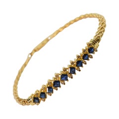 Sapphire Diamond Yellow Gold Bracelet