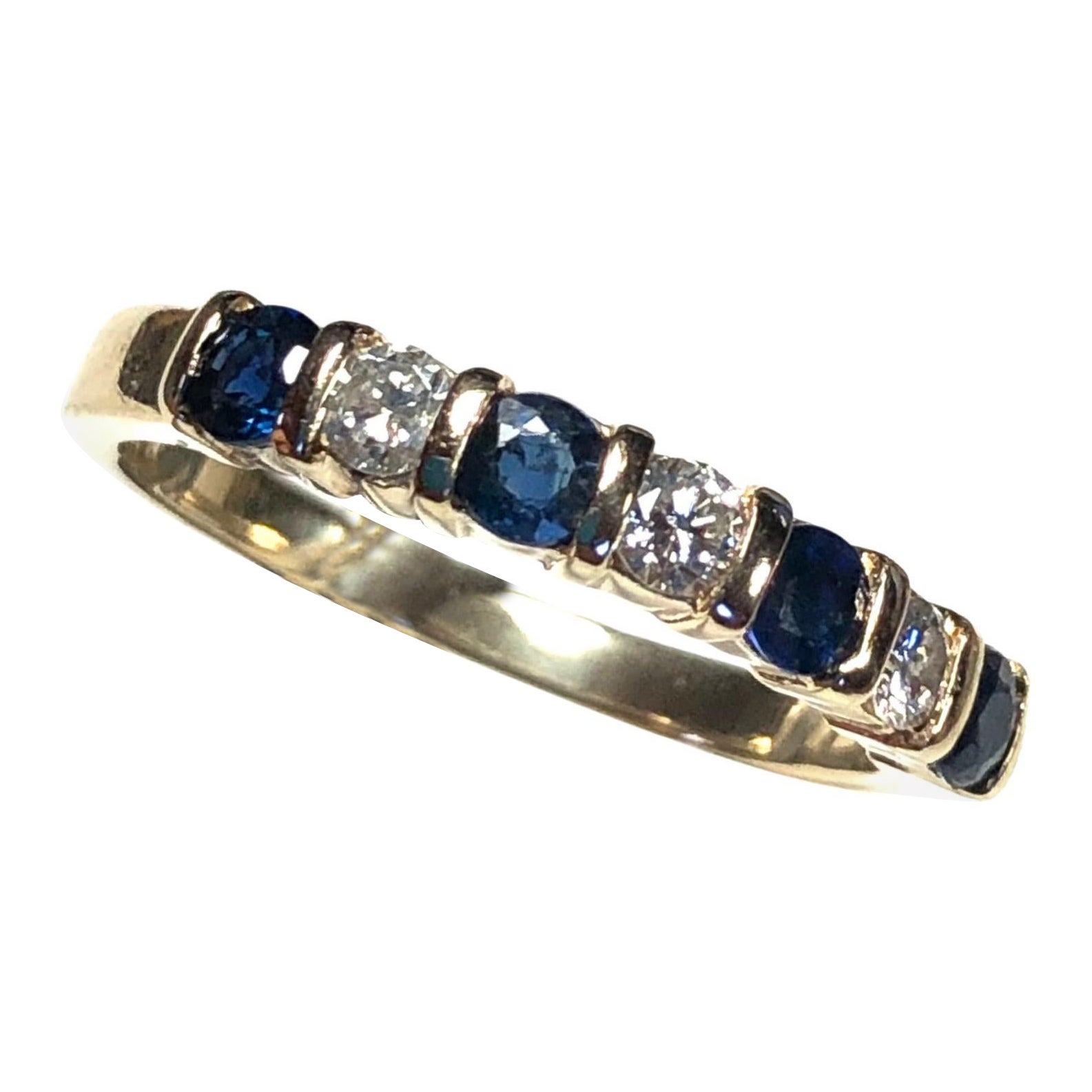 Saphir-Diamant-Gelbgold-Ehering
