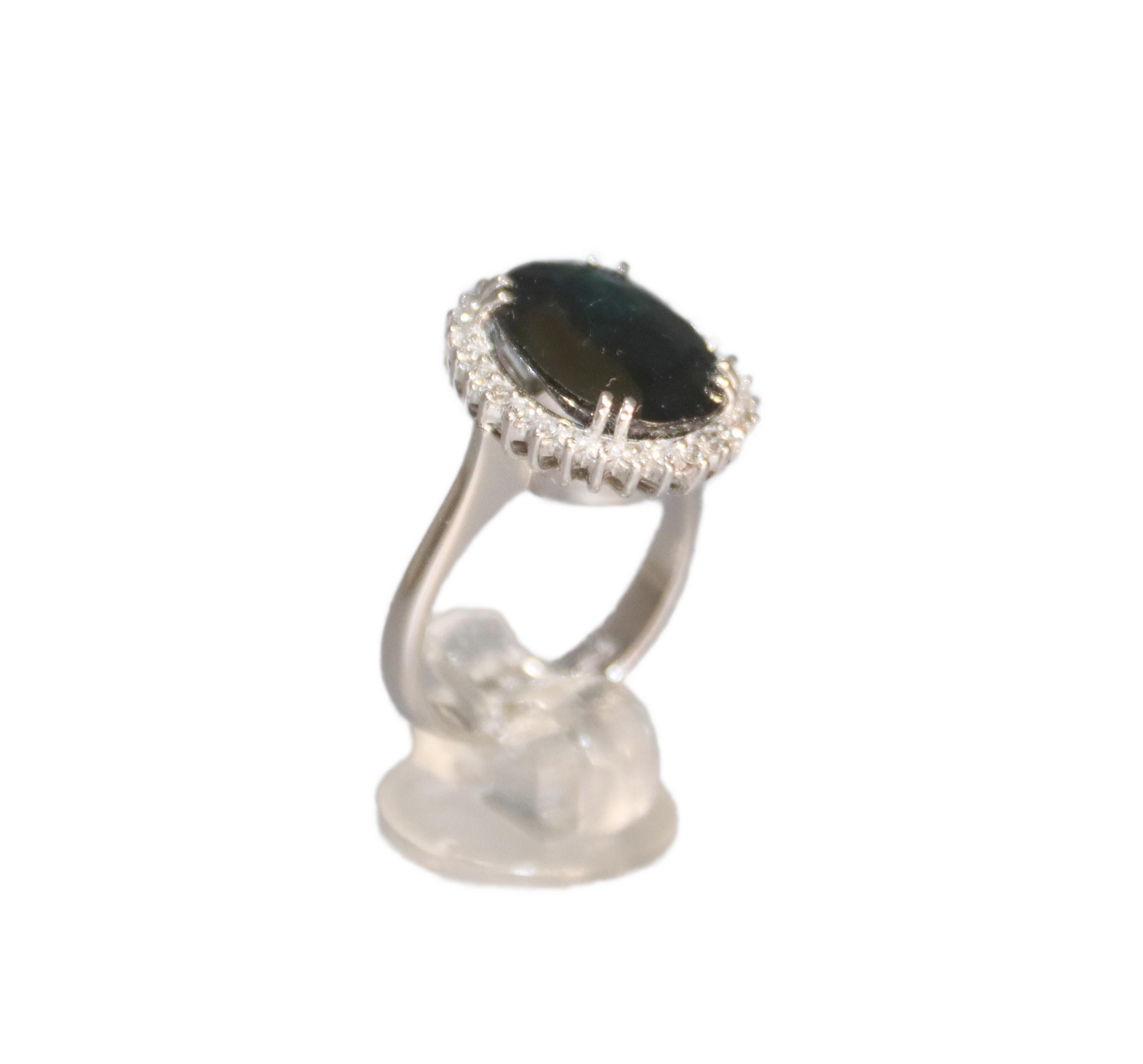 Sapphire Diamonds 18 Karat White Gold Cocktail Ring For Sale 5