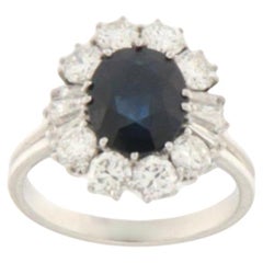 Sapphire Diamonds 18 Karat White Gold Cocktail Ring