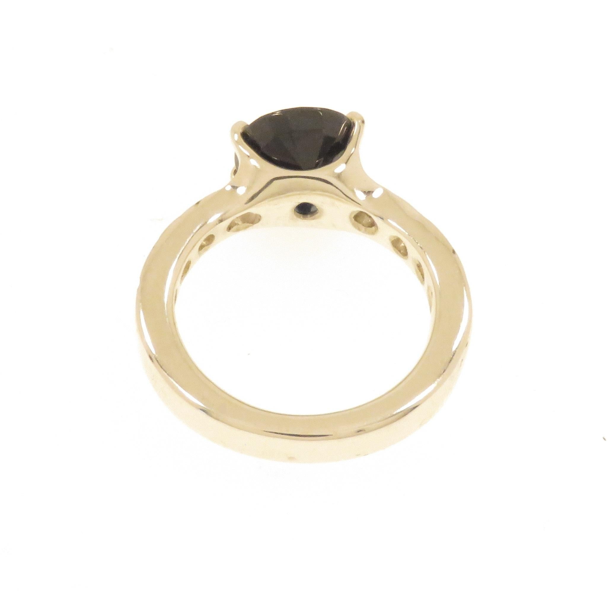 Women's Sapphire Diamonds 9K White Gold Ring For Sale