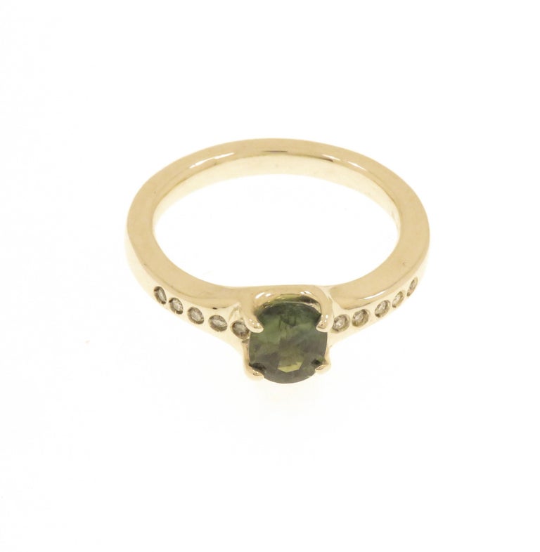 Sapphire Ring With 0.04Ct Diamonds In 9ct White Gold main image 0
