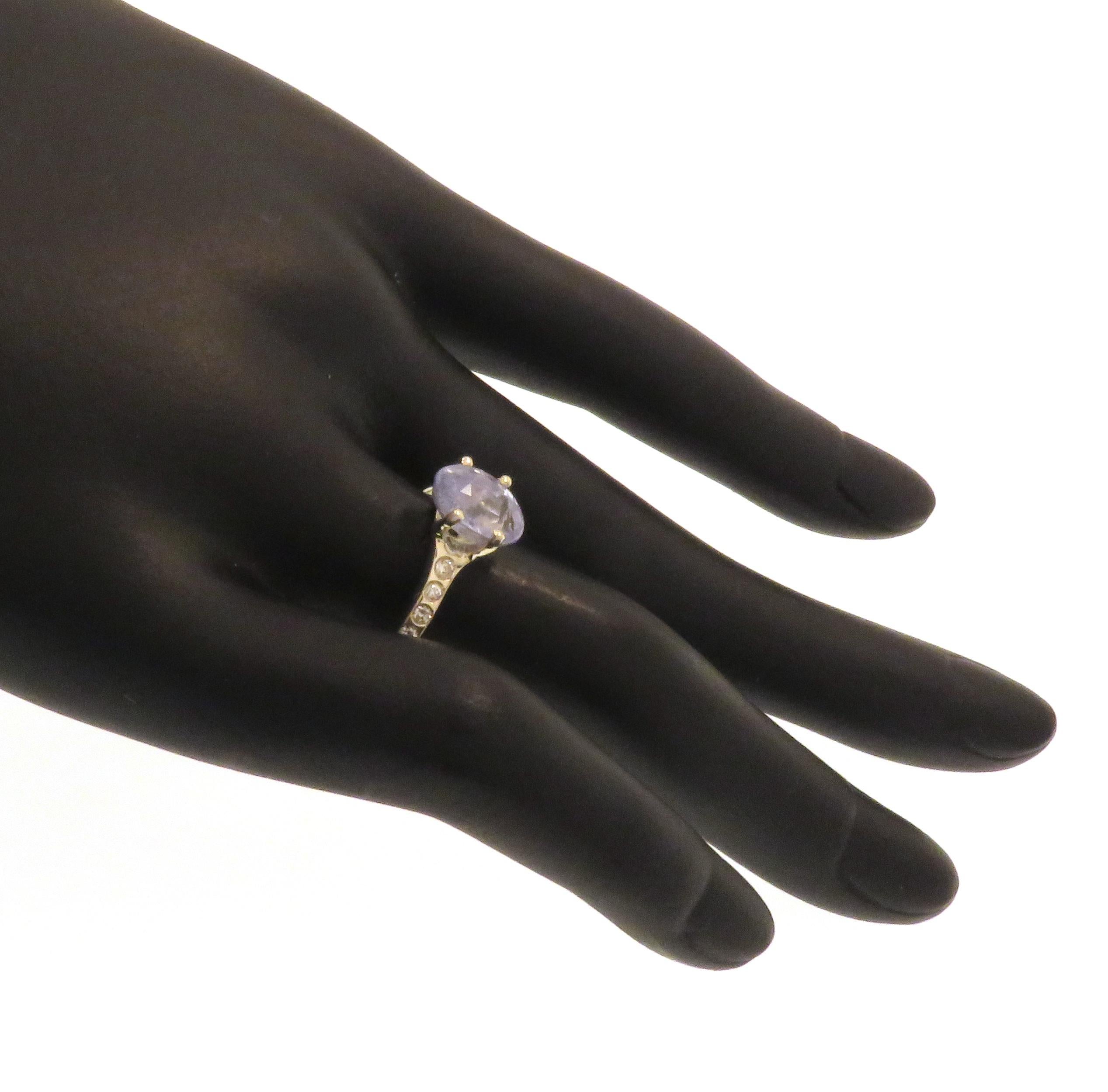 Women's Sapphire Diamonds 9K White Gold Ring For Sale