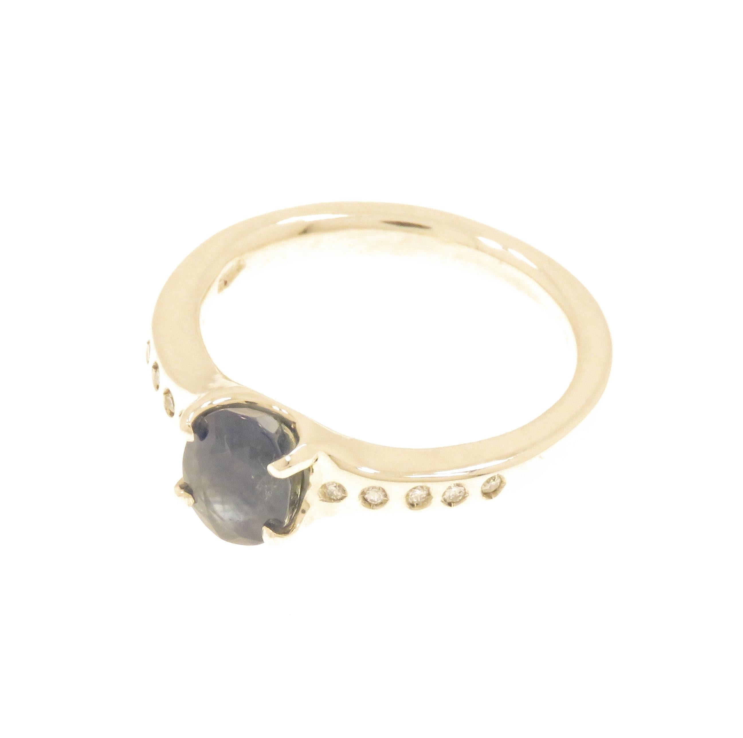 Sapphire Diamonds 9K White Gold Ring For Sale 1