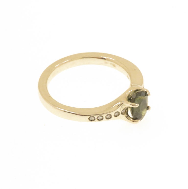 Sapphire Ring With 0.04Ct Diamonds In 9ct White Gold