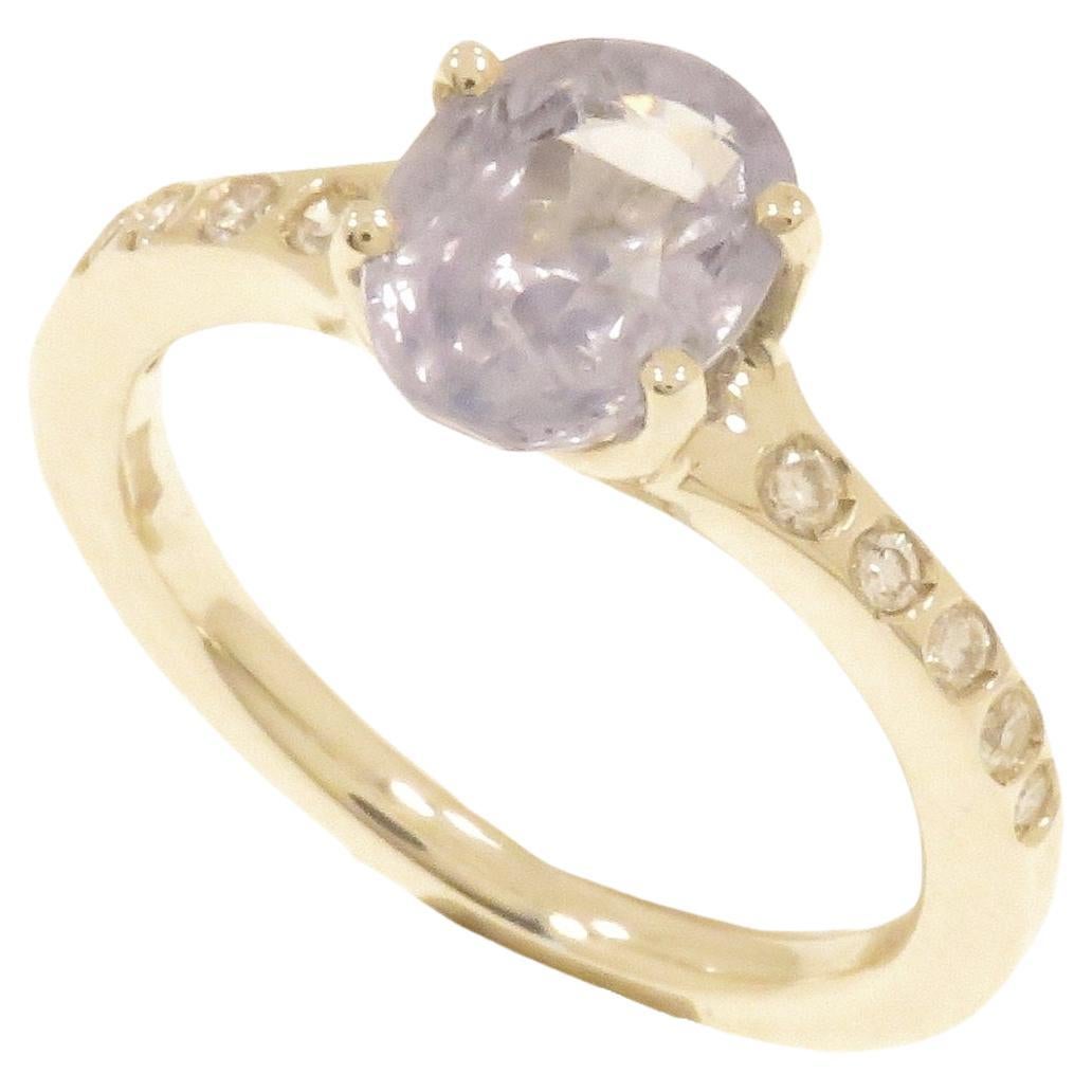 Saphir-Diamanten-Ring aus 9 Karat Weißgold