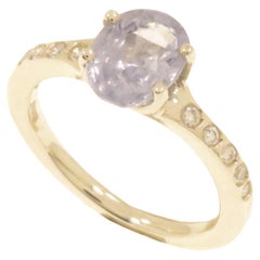 Saphir-Diamanten-Ring aus 9 Karat Weißgold