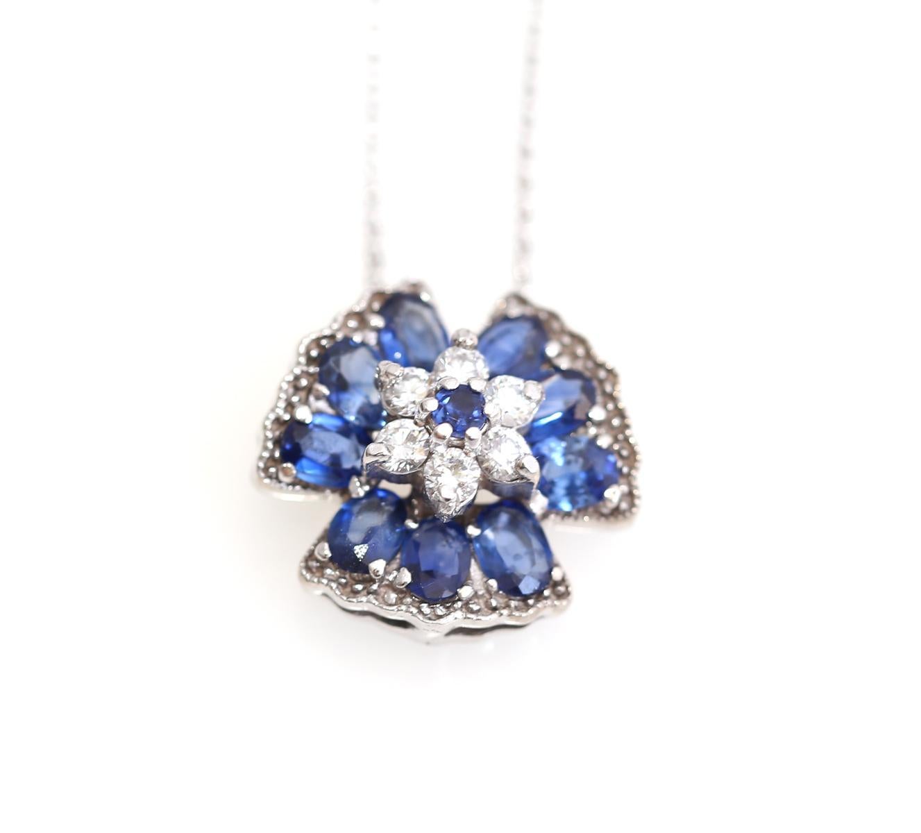 Sapphire Diamonds Pendant Earrings Chain Set, 2020 2