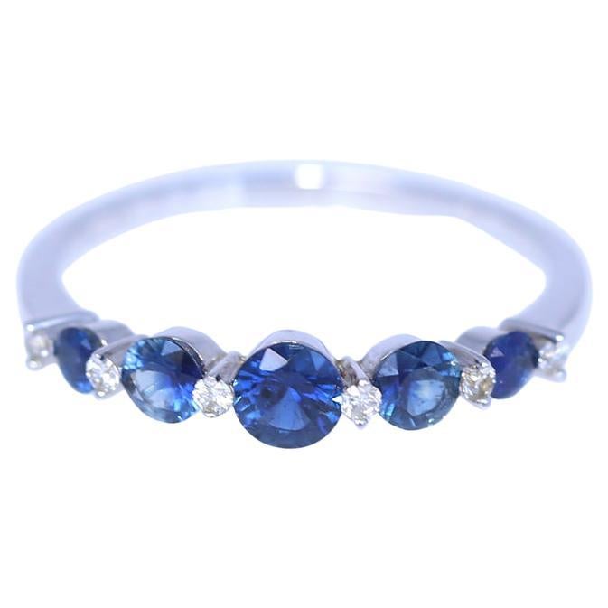 Sapphire Diamonds Ring White Gold, 1950