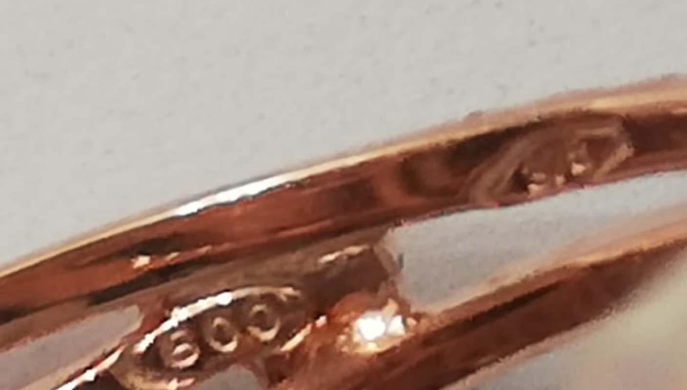Women's Sapphire, Diamonds, Rose Gold and Silver Ring. For Sale