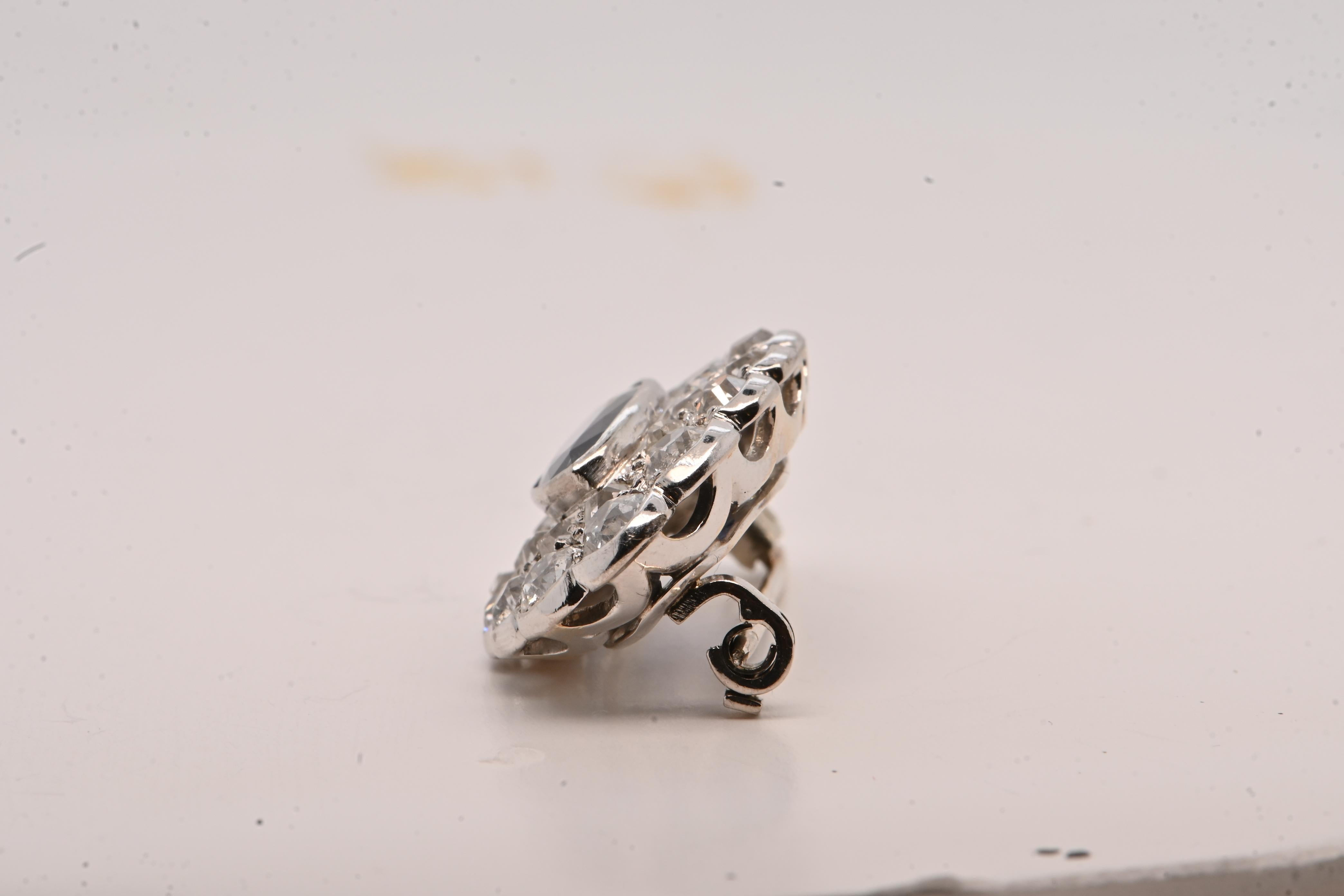De las mujeres Zafiro Diamantes Oro Blanco 18 Quilates Broche en venta