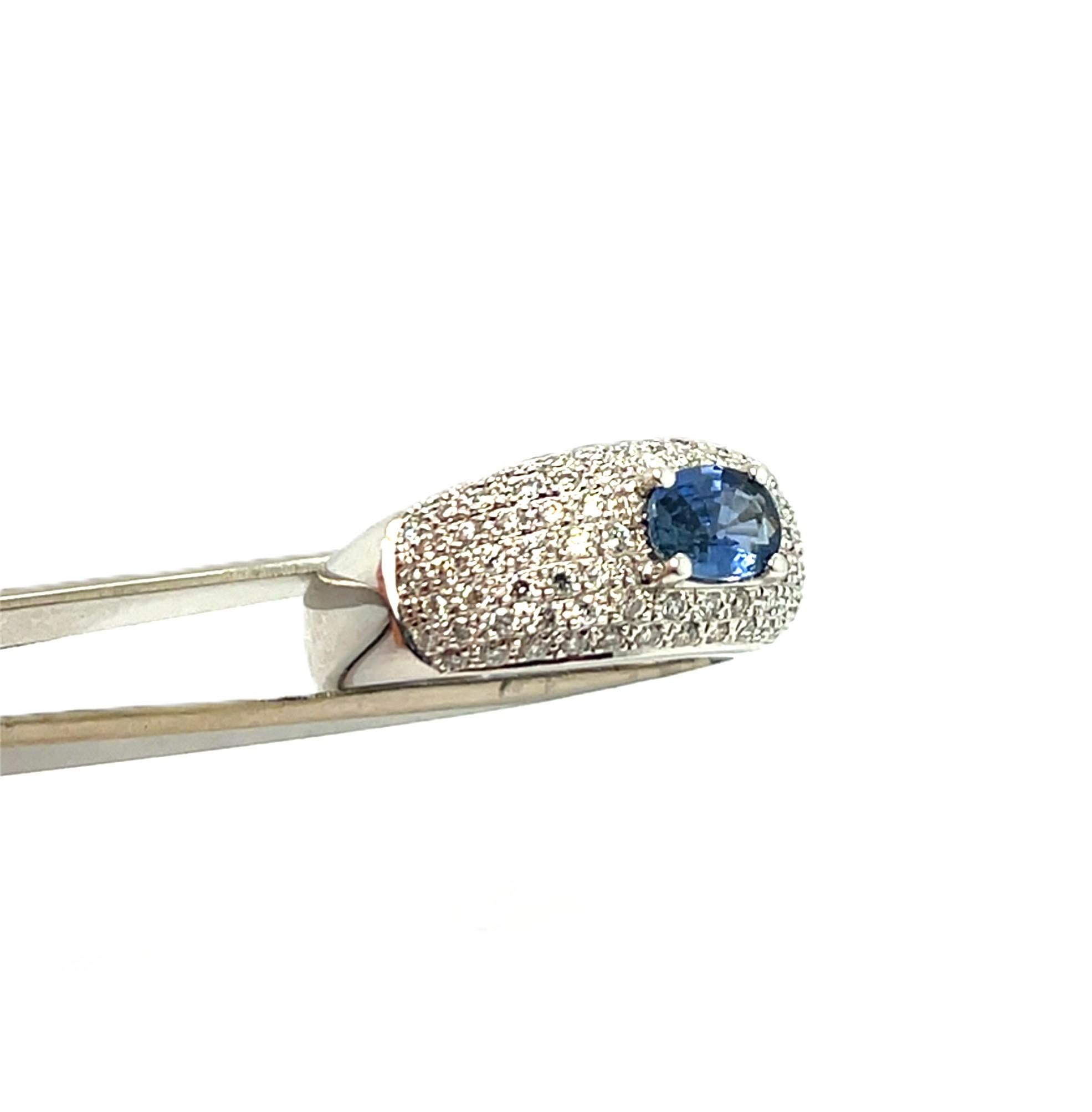 Saphir Diamanten Weißgold Cocktail Ring (Brillantschliff) im Angebot