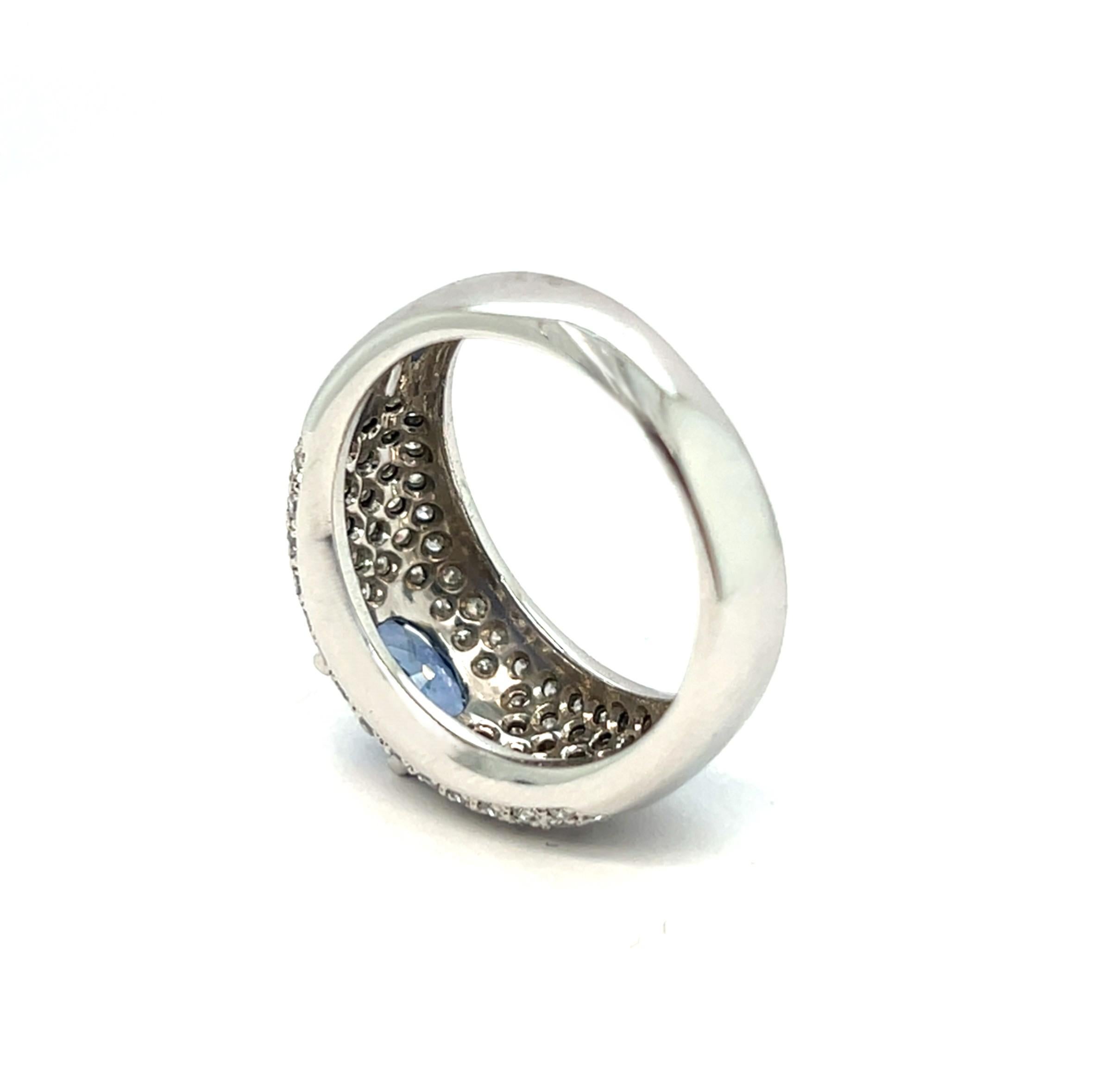 Saphir Diamanten Weißgold Cocktail Ring im Zustand „Neu“ im Angebot in Vannes, FR