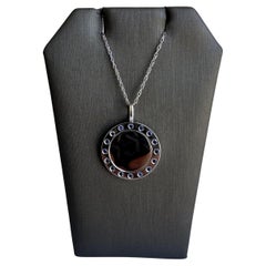 Sapphire Disc Necklace in 14kt White Gold - 0.28ctw Blue Sapphires, 18" Length
