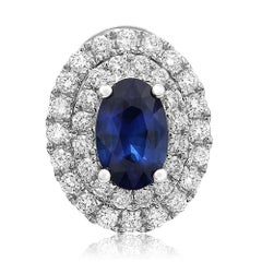 Sapphire Double Halo Stud Earrings