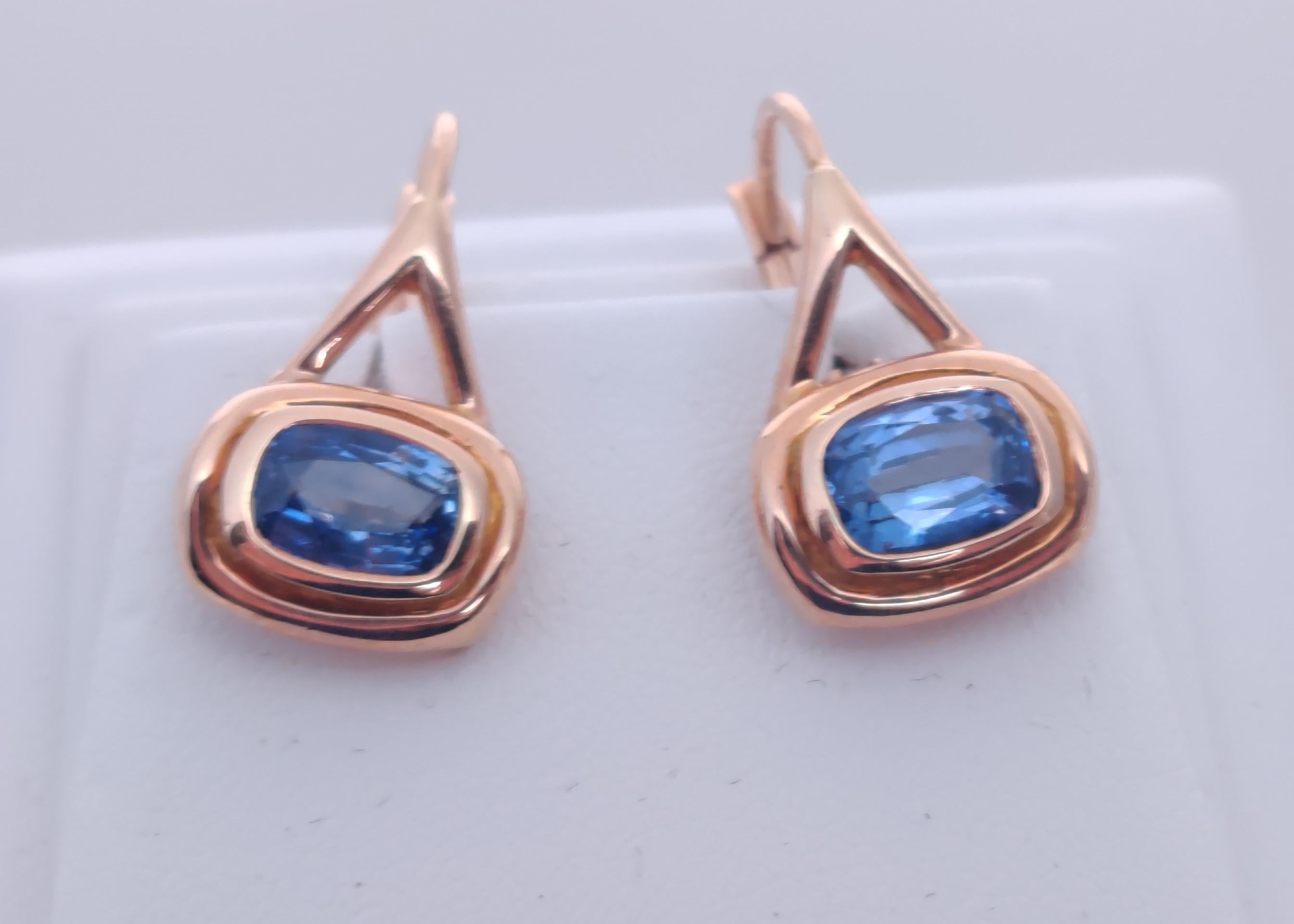 Sapphire Earrings hanger 18 k For Sale 1