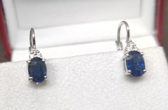 Sapphire Earrings hanger 18 K White Gold