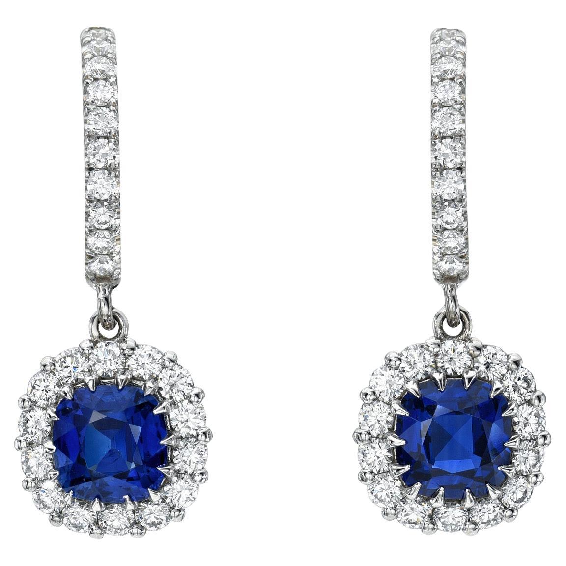 Exquisite Ceylon Blue Sapphire Diamond Earrings - 1stDibs Sapphire Jewelry