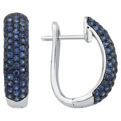 18K White Gold Sapphire Earrings