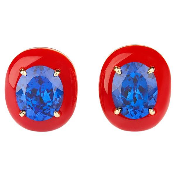 Sapphire Earrings in Resin