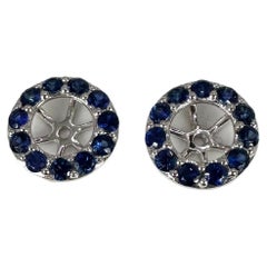 Sapphire Earrings Jackets Stud Earrings Jacket Natural Sapphires 18kt Solid Gold