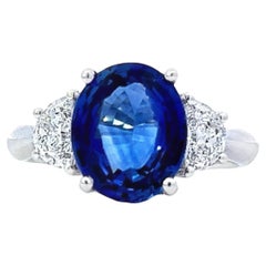Anello di diamanti Eleg con zaffiro