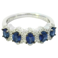 Anello di diamanti Eleg con zaffiro