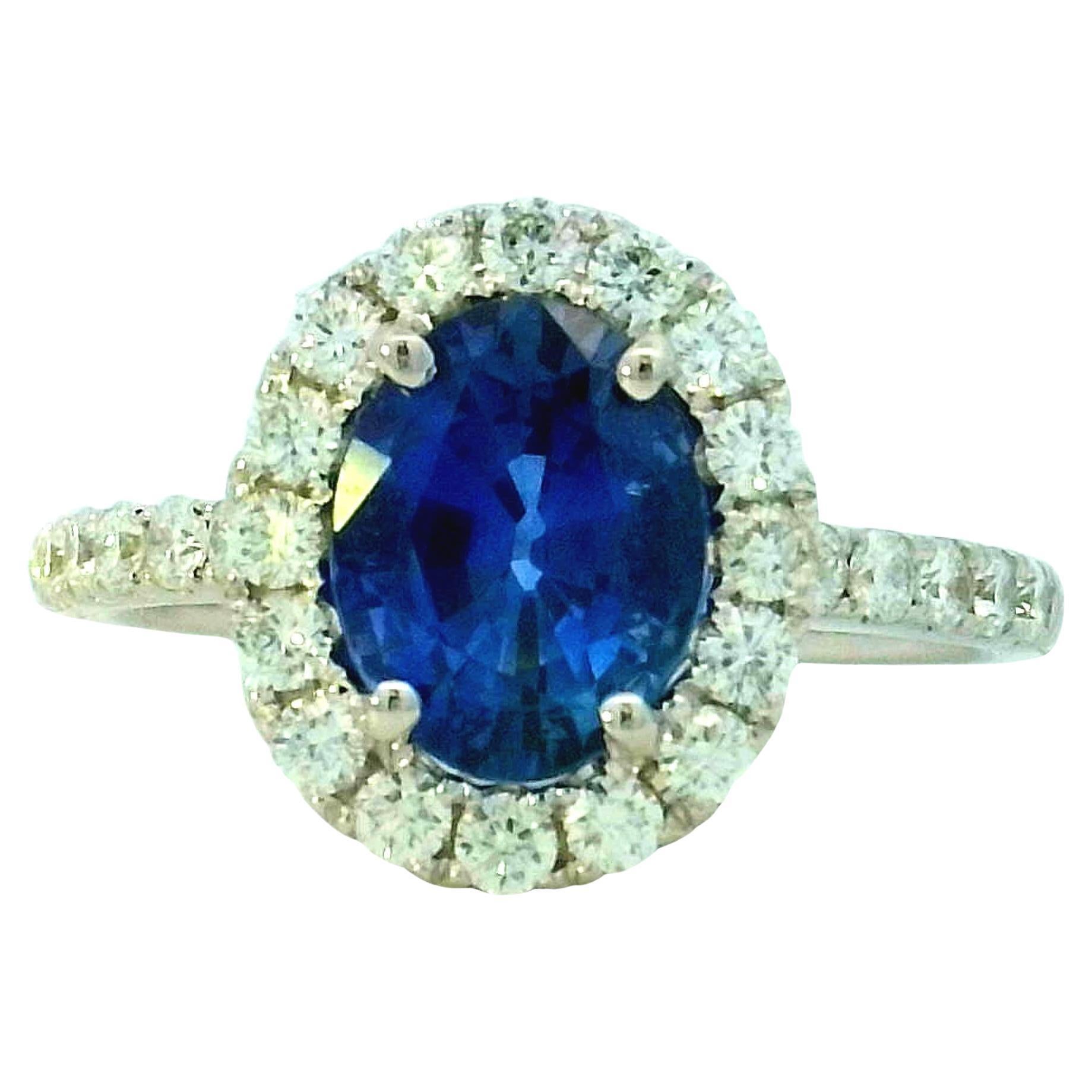 Anello di diamanti Eleg con zaffiro