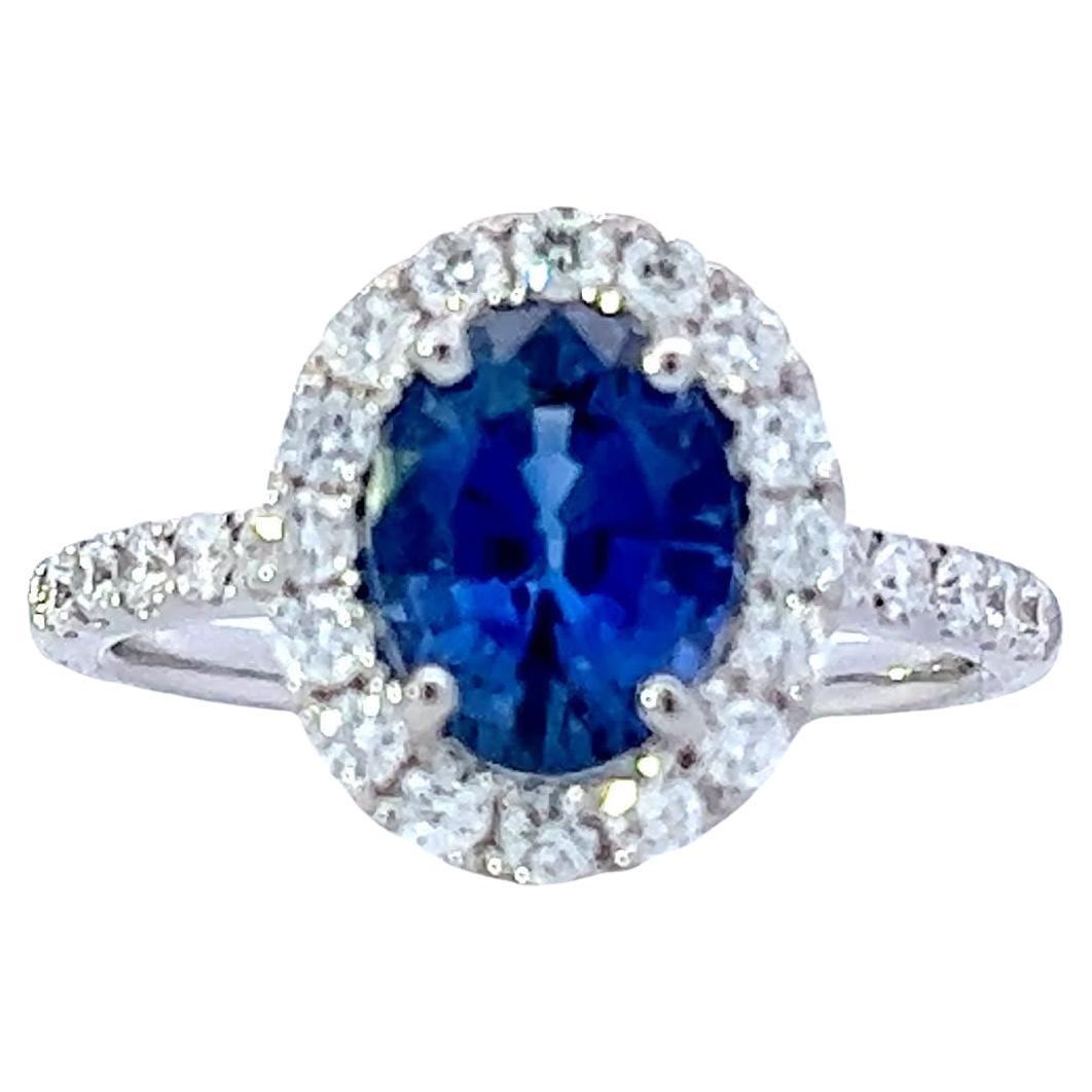 Anello di diamanti Eleg con zaffiro