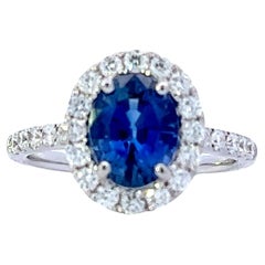 Anello di diamanti Eleg con zaffiro