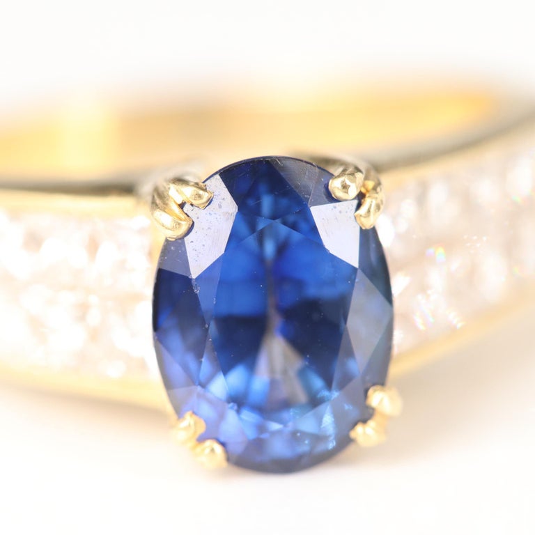 Customizable Sapphire Engagement Ring, Diamond Engagement Ring, 18K