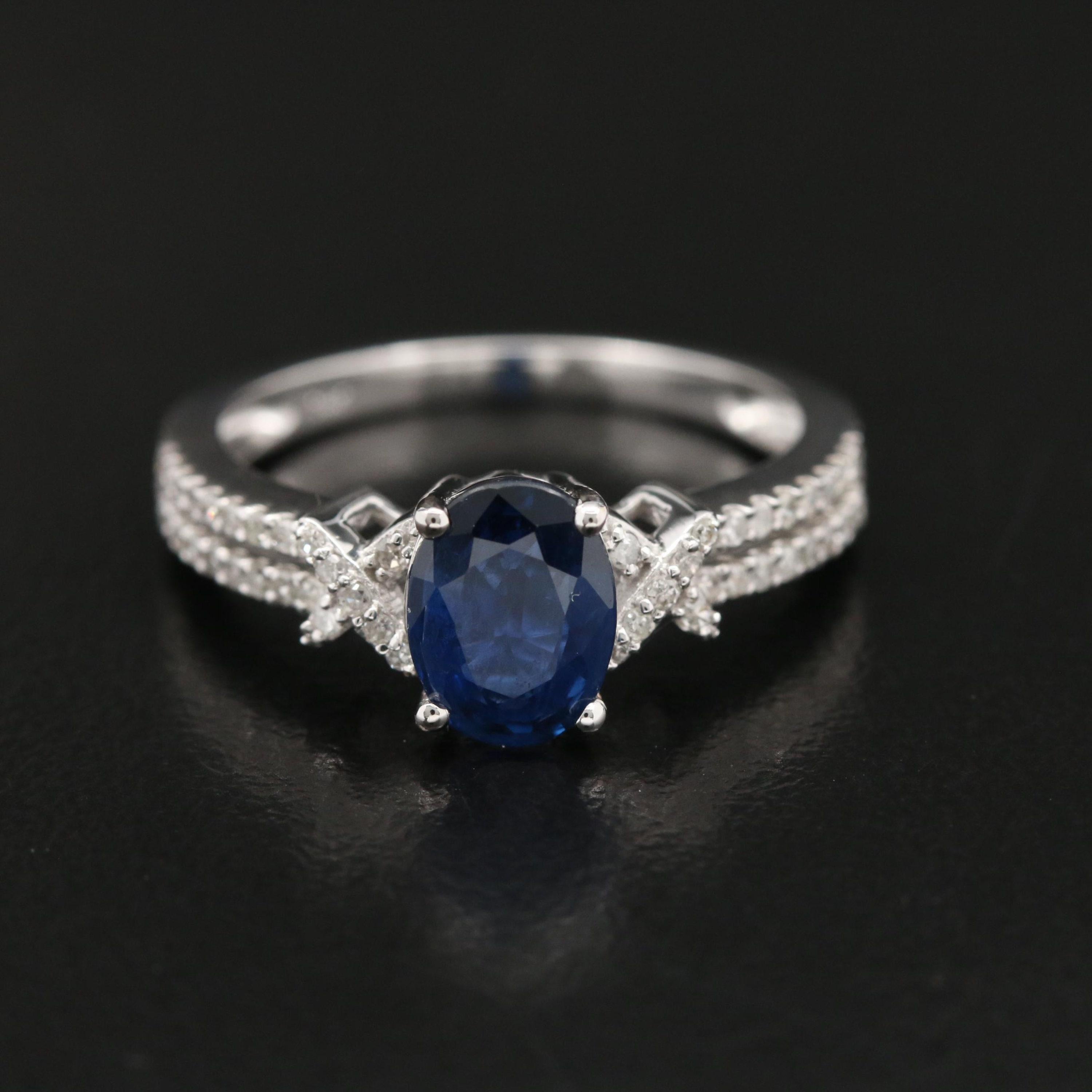 For Sale:  Sapphire Engagement Ring, Natural Sapphire Wedding Ring 5