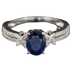 Sapphire Engagement Ring, Natural Sapphire Wedding Ring