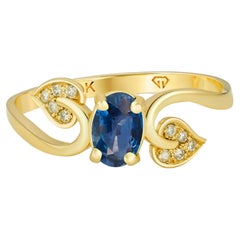 Anello di fidanzamento con zaffiro, anello con zaffiro vintage