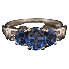 Sapphire Engagement Ring, Unique Natural Sapphire Wedding Ring