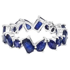 Sapphire Eternity 14K (18K Custom) White Gold Band Ring