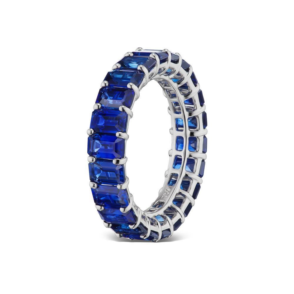 SAPPHIRE ETERNITY BAND
Secured in this classy prong setting dipped in 18k White gold, a
seamless row of sapphires goes great in this eternity band
Item: # 03968
Metal: 18k W
Color Weight: 7.61 ct.