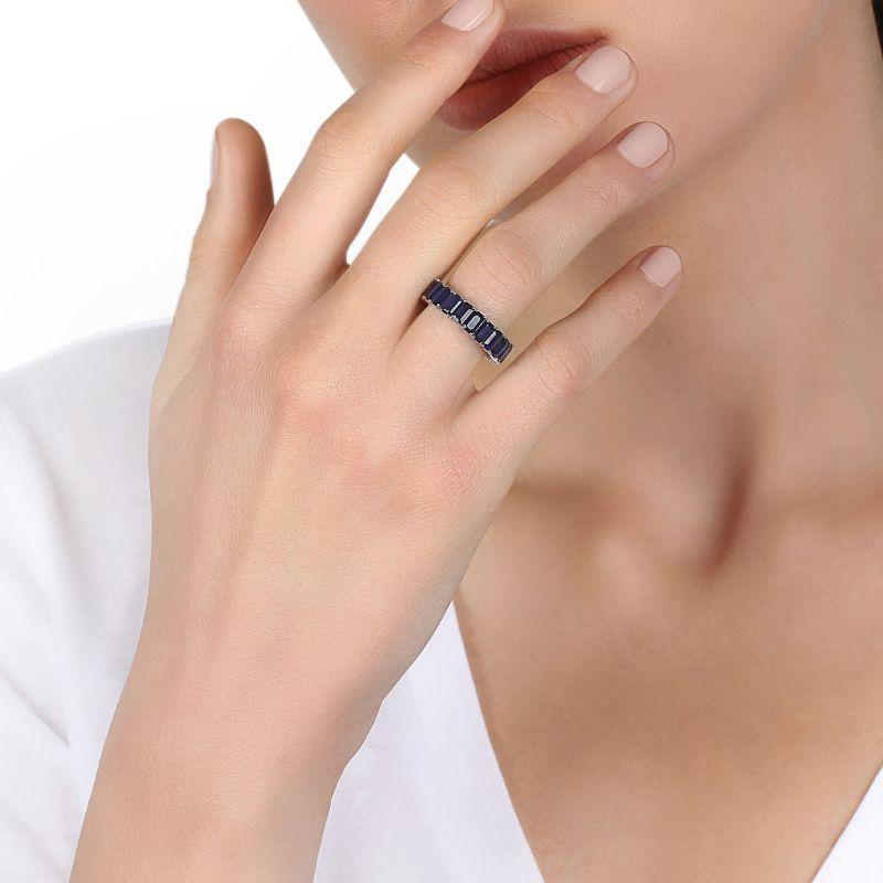For Sale:  Sapphire Eternity Band in 18K White Gold 2
