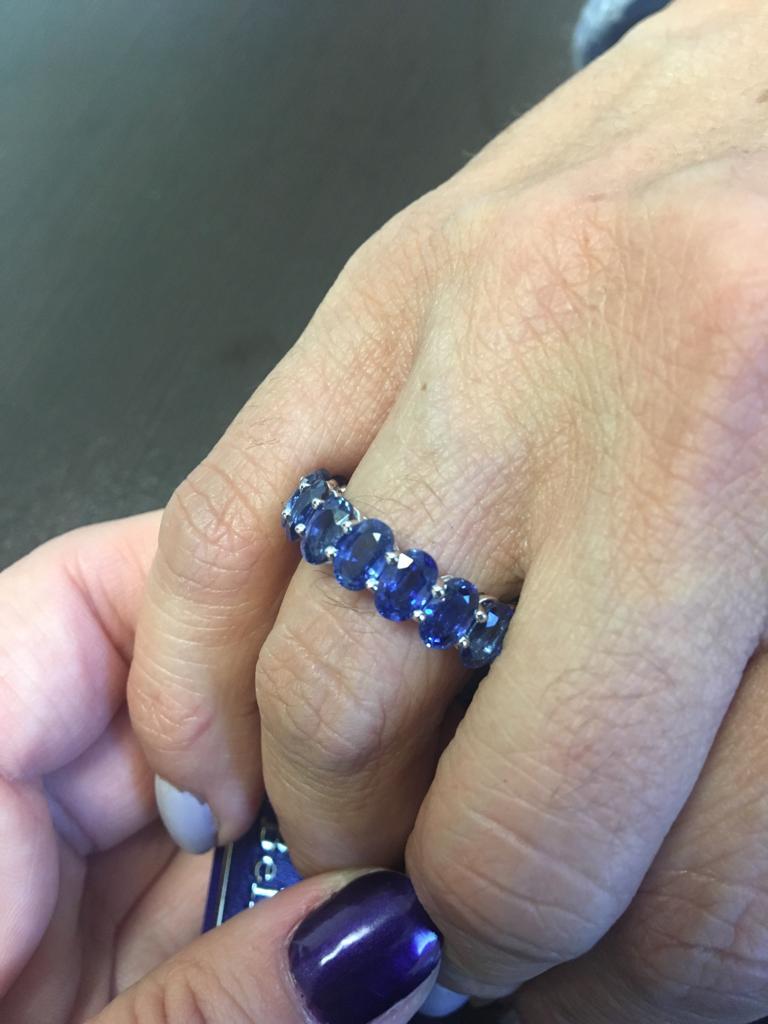 Oval Cut Oval Sapphire Eternity Ring 12 Carats