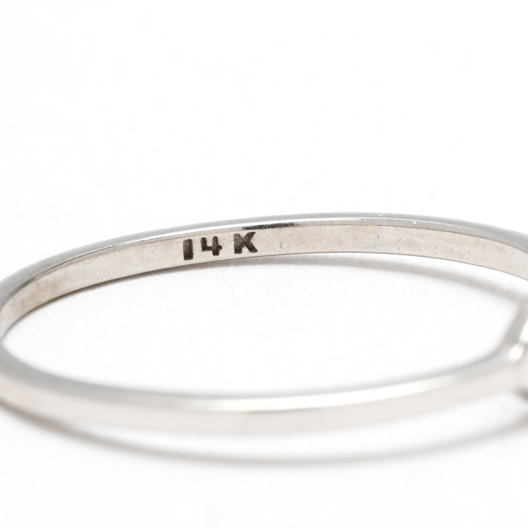 da uomo o donna Anello a fascia con zaffiro, oro bianco 14k, misura 7 in vendita