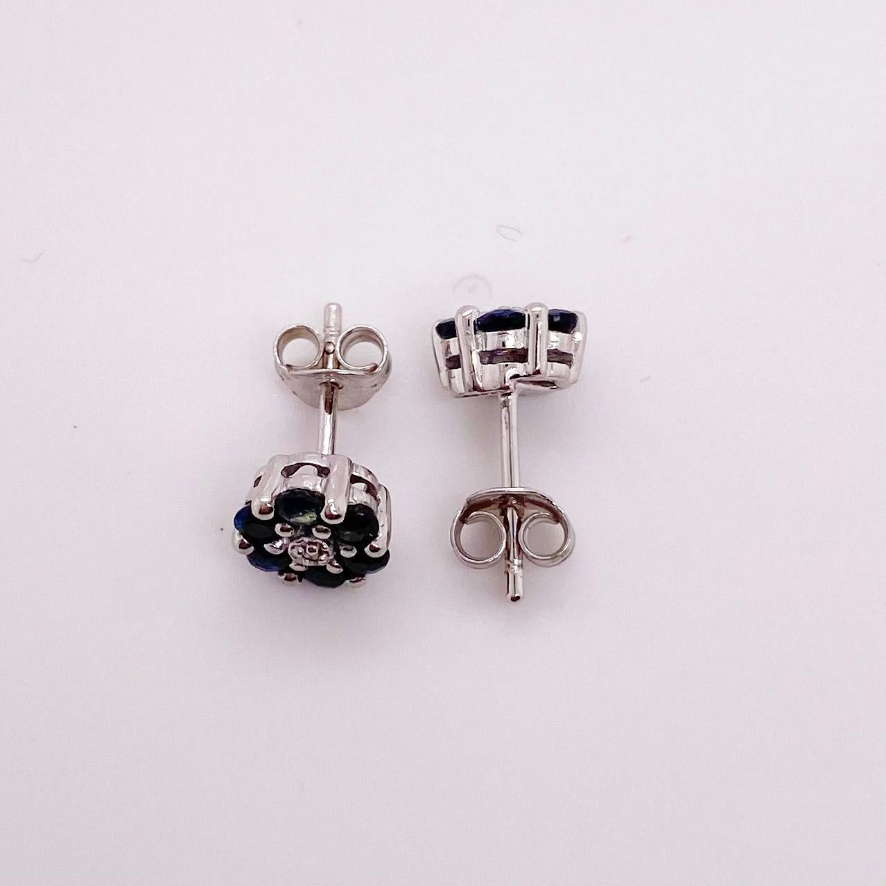 sapphire and diamond cluster earrings