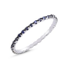 14k White Gold Sapphire Full Round Ring