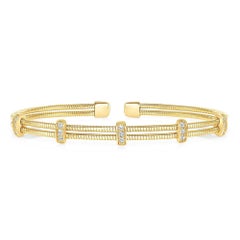 Bar-Tennisarmband aus 14 Karat Gold mit rundem Saphir und rundem Diamanten