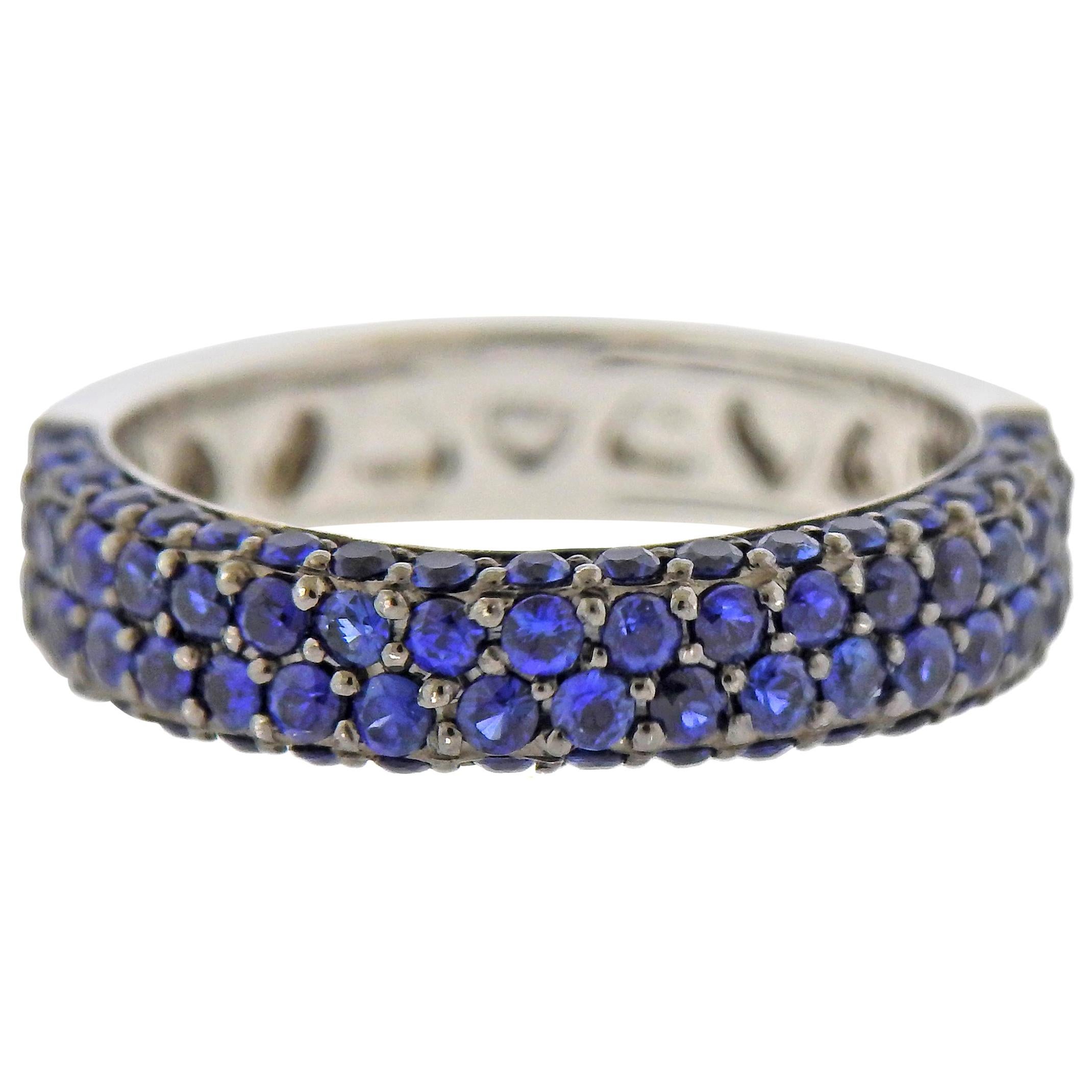 Sapphire Gold Band Ring For Sale