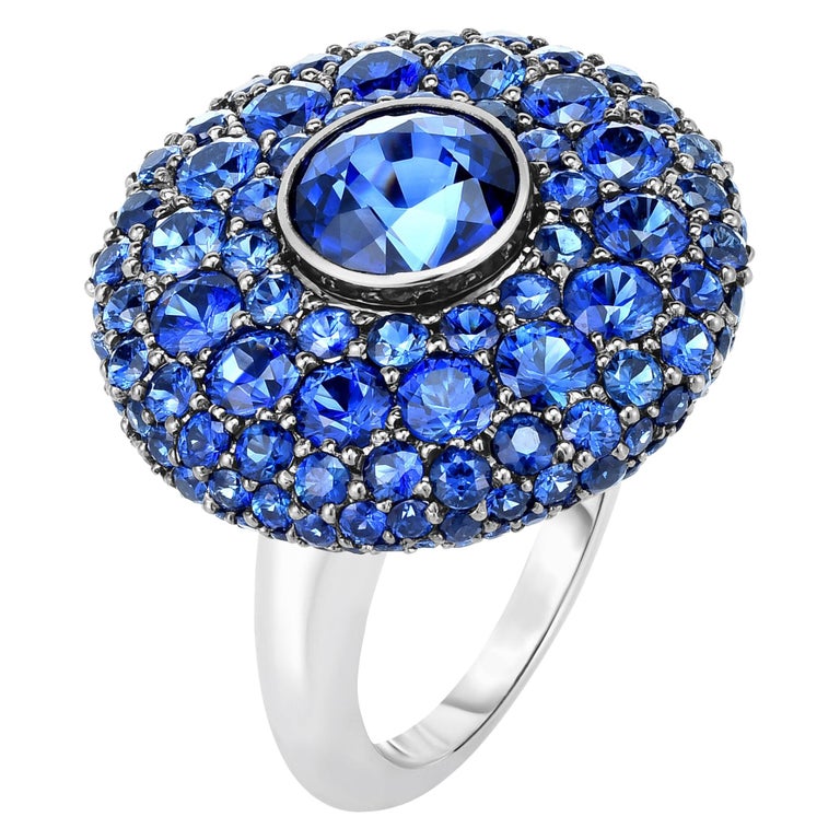 Cicada Sapphire Gold Cocktail Ring For Sale at 1stdibs